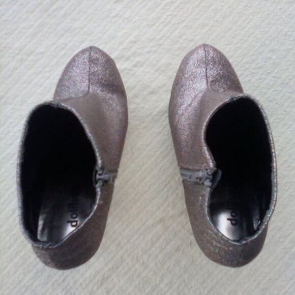 Dollhouse Booties Ankle Boots Zip Up Glittery Platform High Heels size 6 - Picture 5 of 10
